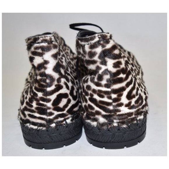 $950+ PRADA MILANO Leopard Print CALF HAIR Espadrille PLATFORM BOOT 39 (Z1) - Picture 8 of 12